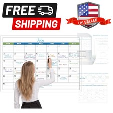 Large Dry Erase Calendar - Undated 1 Dry Erase Calendar for Wall, 40" x 28",...