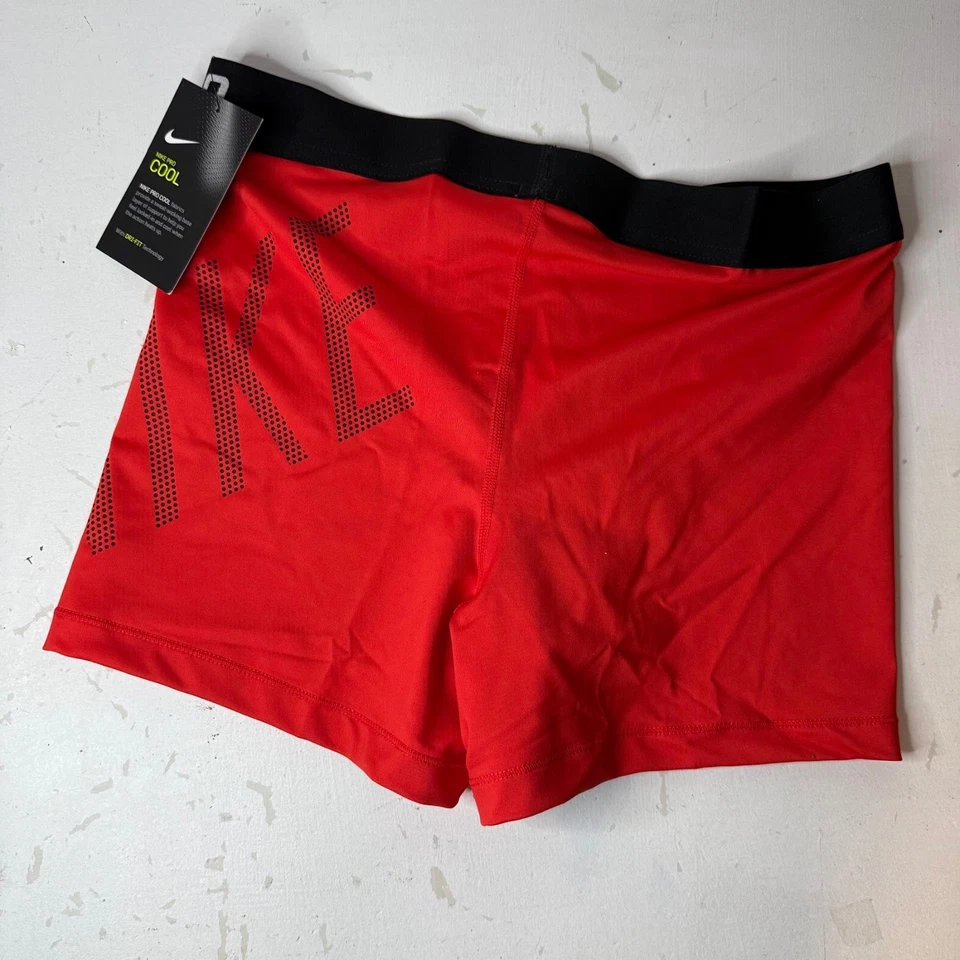 NWT Nike Pro Cool Women's Compression Yoga Training Shorts Pink/Red/Black Large - Image 3 of 3
