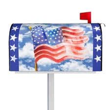 21''x18'' America Flag Post Letter Box Cover Decorative Mailbox Wrap for Home