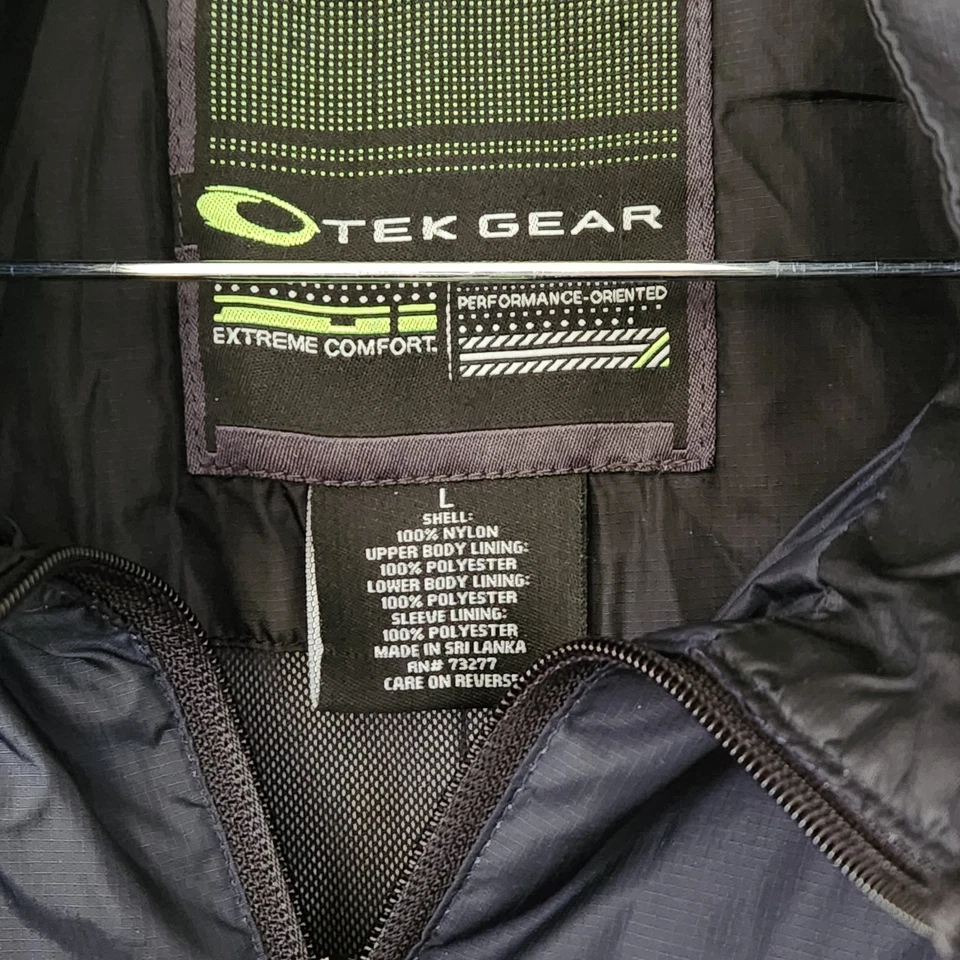 Tek Gear Extreme Comfort SZ L Navy Blue Full Zip Jacket with Hood Pockets Core - Image 2 of 4