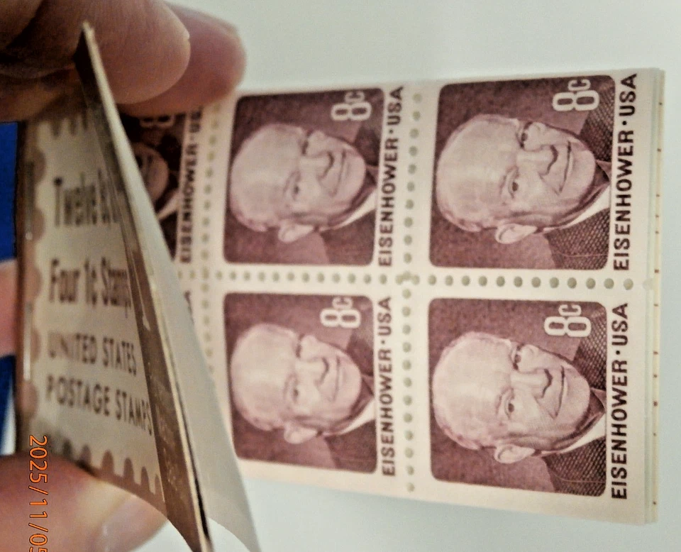 BK-122  PO FRESH BOOKLET OF 12 IKE 8 CENT AND 4 JEFFERSON  1 CENT   #42 - Image 2 of 4