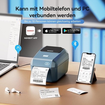 NIIMBOT K3 Bluetooth Etikettendruck Breitformat-Etiketten 50mmx30mm Thermo blau