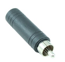 1/4inch Mono Jack Female to RCA Male Adapter Nickel Plated
