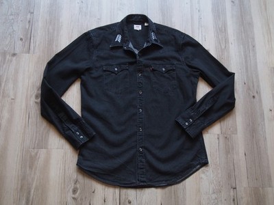 Levis Barstow Western Shirt/ Hemd Gr. L Schwarz/ Grau