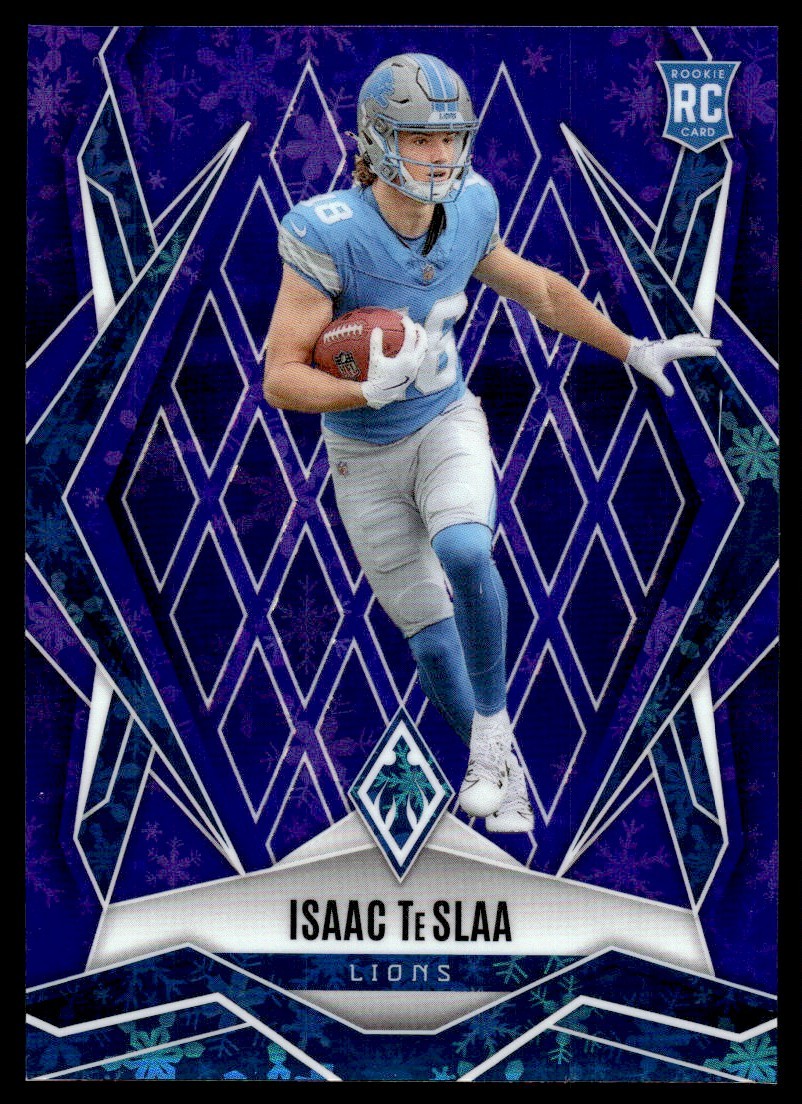 2025 Panini Phoenix Winter Purple Isaac TeSlaa Rookie 184/249 Detroit Lions #189