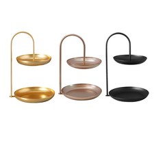 2 Tier Iron Fruit Serving Tray Waterproof Multi Tier Storage Platter For Coffee