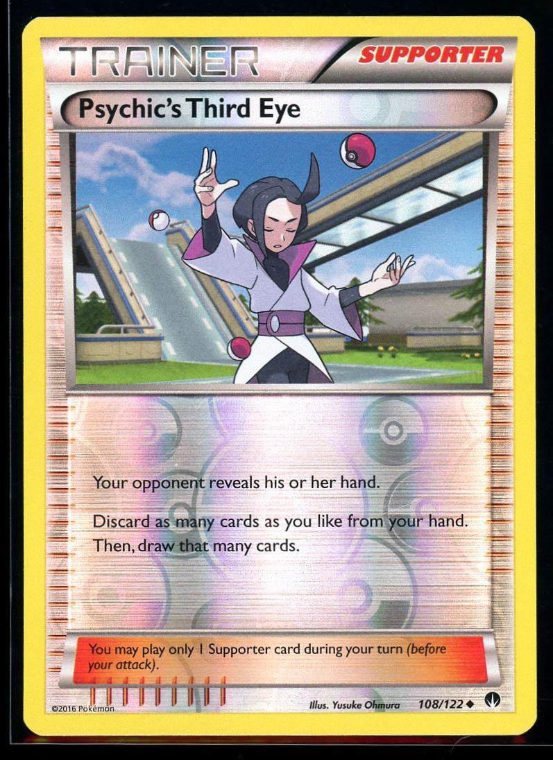2016 XY - BREAKpoint Psychic’s Third Eye Reverse Holo Pokemon Card #108