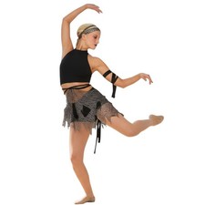 Lot of 12 Dangerous Adult XL Dance Costume Grunge Crop Top-Dagged Skirt-Shorts