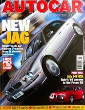 AUTOCAR MAGAZINE 18-SEP-02 - Jaguar XJ X350, Saab 9-3 Vector, Renault Vel Satis