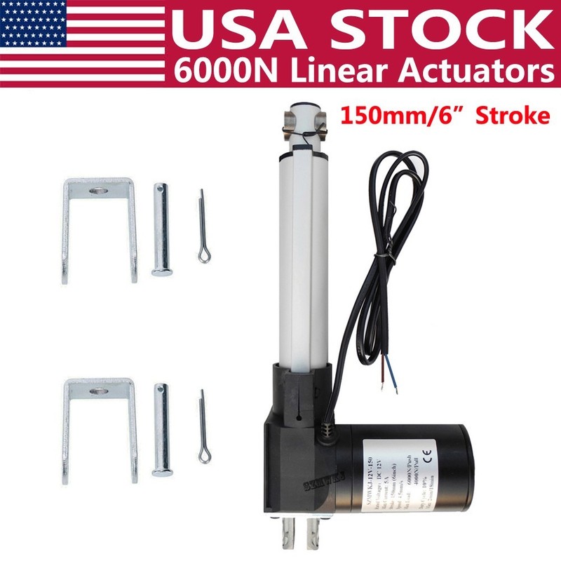 DC 6" Stroke 6000N Electric Linear Actuator 1320lbs Max Lift 12V Putter Motor DO