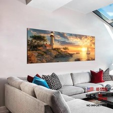 Large Diamond Art Kits for Adults - Sunset, Large Diamond Lighthouse