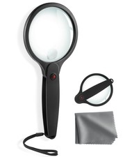 10X 30X Magnifier, 100mm Shatterproof Lens Magnifying Glass, Foldable Handle,...