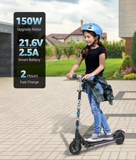 Kids Ages 8 Electric Scooter 150W Lightweight Foldable 14km/h w/ LED Lights E