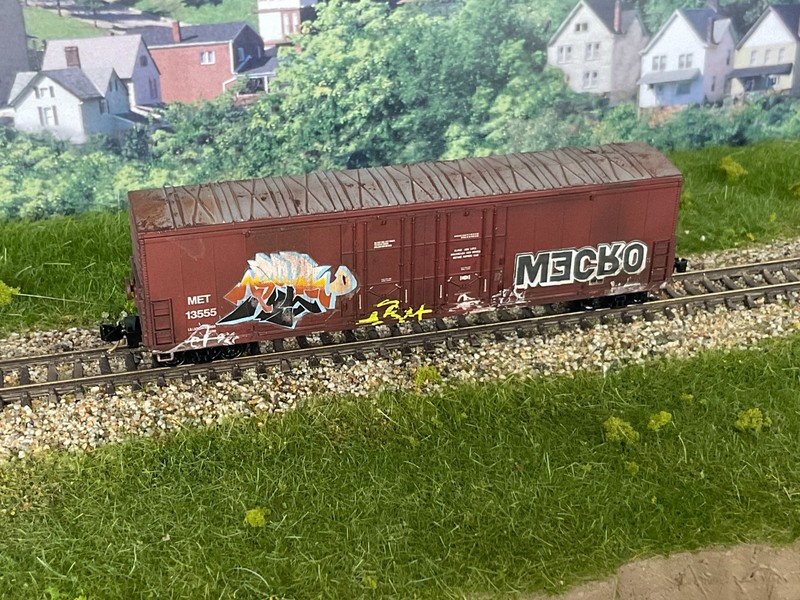 N - Atlas Evans 53' DPD Box Car Modesto and Empire Traction #13555 MET weathered