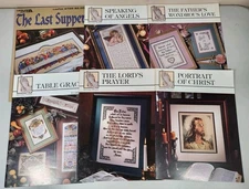 Lot Of 6 Leisure Arts Praying Hands Religious Cross Stitch Charts