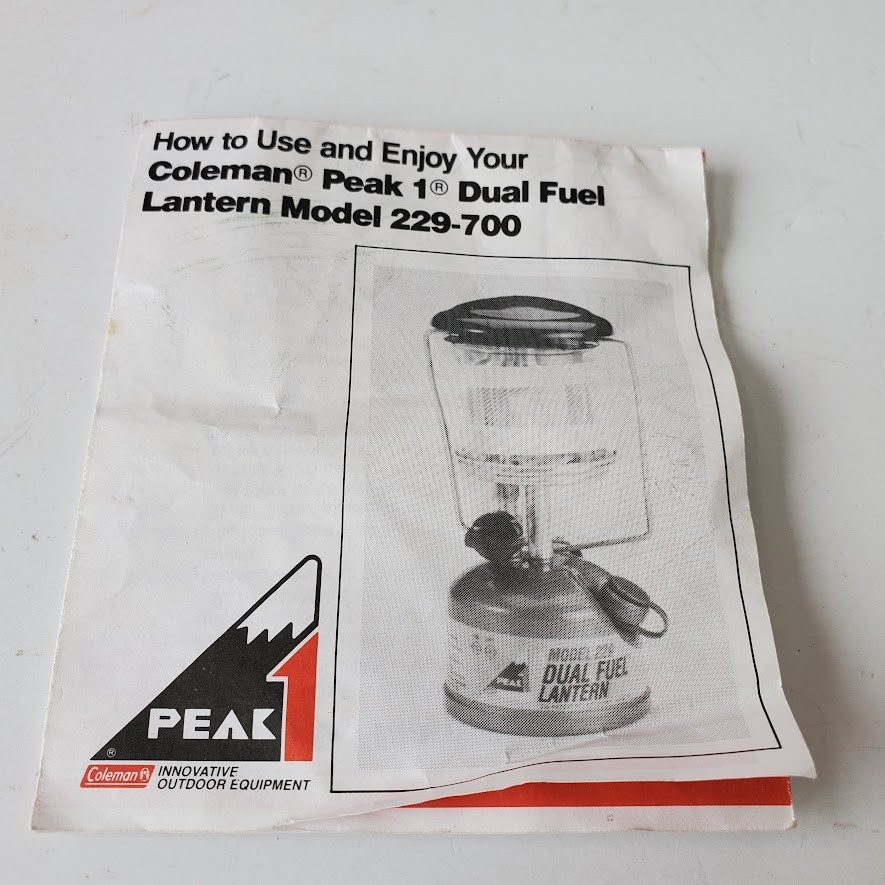 Coleman PEAK 1 Model 229 Lantern Dual Fuel Red Case Backpacking 8