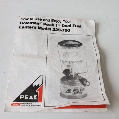 Coleman PEAK 1 Model 229 Lantern Dual Fuel Red Case Backpacking 8