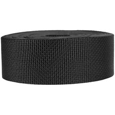 Strapworks Lightweight Polypropylene Webbing 2" x 50yd Black Outdoor DIY Craft P
