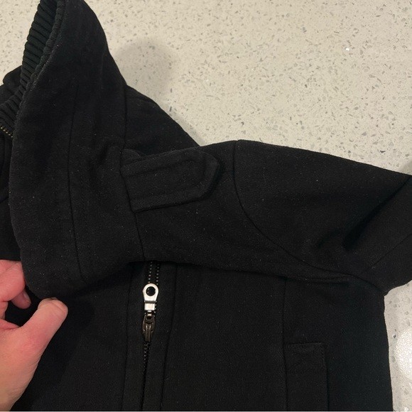 ZARA BASIC Wool Blend Zip Black Bomber Jacket w R… - image 6