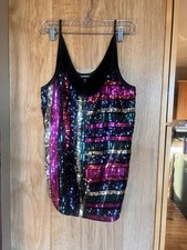 Express L Sequined Tank Multicolor Dress Or Work