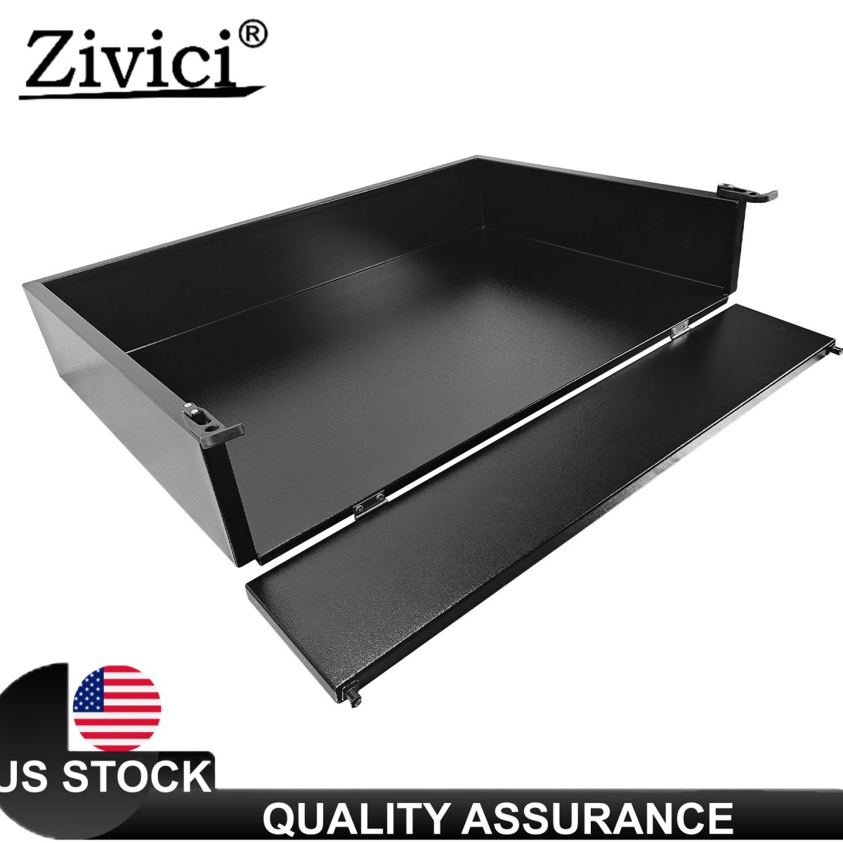 42"X30" Golf Cart Black Steel Utility Bed Cargo Box For E-Z-