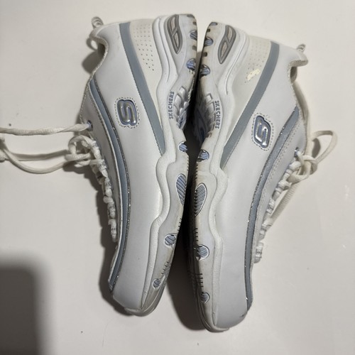 Skechers Sport Women's Size 8 athletic Tennis Shoes. White and Blue sparkle - Picture 6 of 10