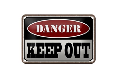Ontrada Blechschild 12x18cm gewölbt danger keep out kein Zutritt Schild