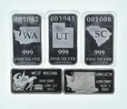 Lot 5 VINTAGE 1 Oz Silver Bars/Rounds Art Bars Collection Poured .999 *363