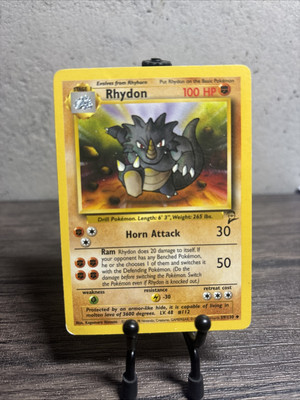 Pokémon TCG Rhydon Base Set 2 59/130 Regular Unlimited Uncommon-Fast Ship-LP!