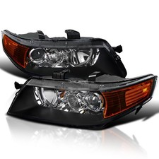 Black Projector Headlights For 2004-2005 Acura Tsx Stock Xenon Hid Pair Black Projector Headlights For 2004-2005 Acura Tsx Stock Xenon Hid Pair