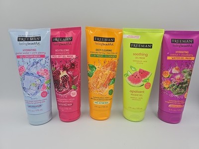 Pack of 5 Freeman Cleansing Peel-Off Clay Gel Face Masks 6 fl. oz.