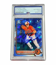 Dylan Beavers Signed 1st Bowman Chrome Sapphire Auto Baltimore Orioles PSA