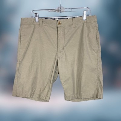 Tailor Vintage Men's Beige Chino Shorts Cotton Flat Front Pockets Casual
