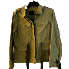 Sanctuary Women s Utility Cargo Jacket Olive Green Tactical Military Size XSmall