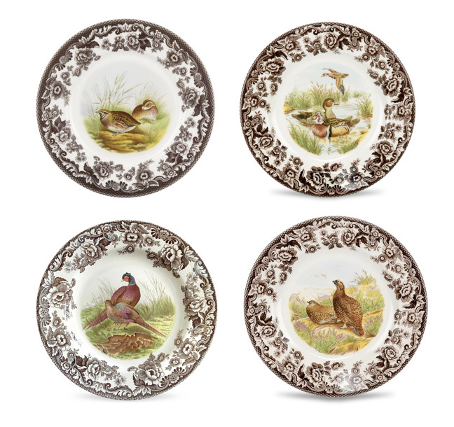 pode Woodland Set Of 4   Dinner  Plates4 classic birds-       3610