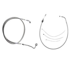 Stainless Cable & Brake Line Bcs Kit 22" Apes 2024 Up Harley Road Glide & ST