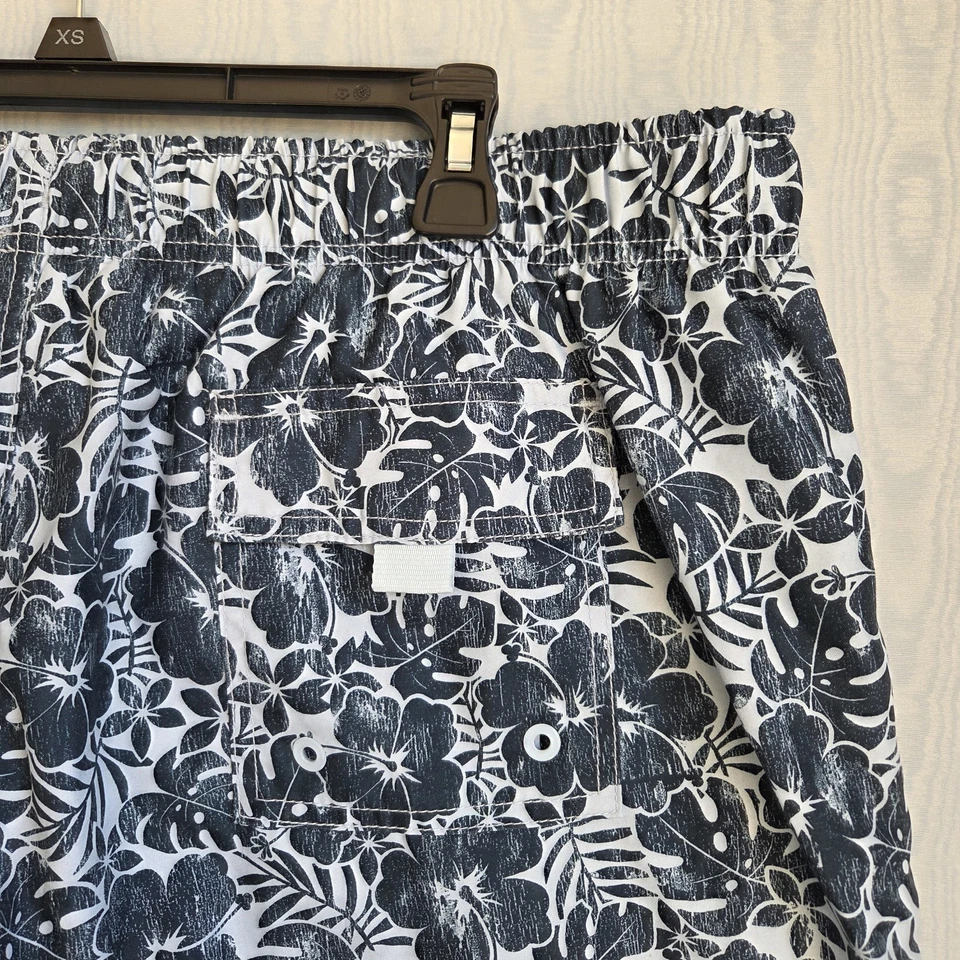 De Colección Y2K Para Hombres XL Merona Hawaiano Floral Tabla Bañador Board Shorts Azul Blanco Foto 3 de 4