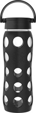 Lifefactory 22-Ounce BPA-Free Glass Water Bottle w Silicone Sleeve Onyx