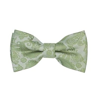 Paisley Bow Ties for Men Kids, Classic Adjustable Pre-Tied Large Sage Green