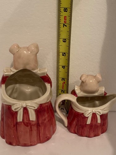 Vintage OTAGIRI Japan Porcelain Sugar Bowl & Creamer Edith Collection Pig - Picture 3 of 4