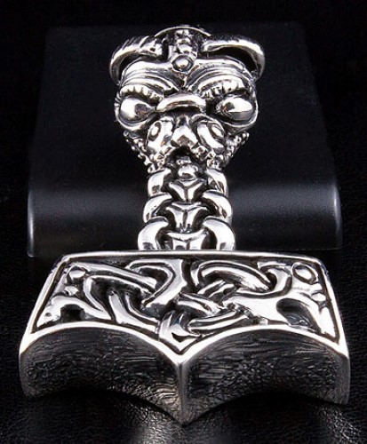 NORDISCHER VIKING THORS HAMMER STERLINGSILBER HERREN ANHÄNGER BIKER PUNK ROCKER NEU - Bild 7 von 9