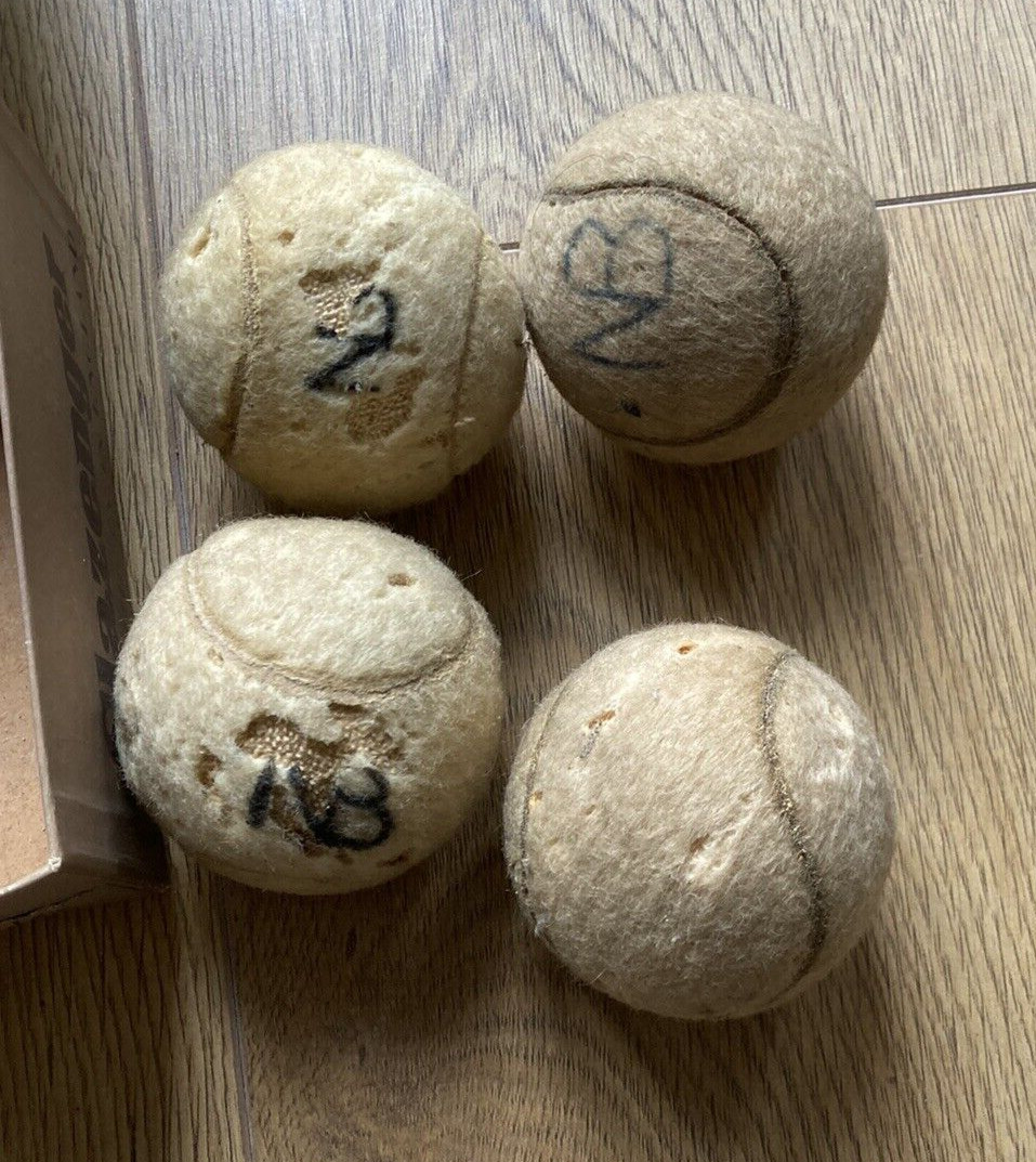 1950 Slazenger Vintage Tennis Ball Box, with 6 Balls, made in England! 11