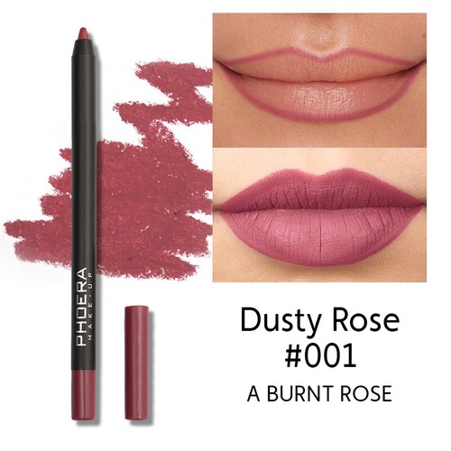 PHOERA MATTE LIP LINER PENCIL PEN CONTOUR VELVETY MAKEUP 12COLOURS LONG LASTING - Picture 5 of 39