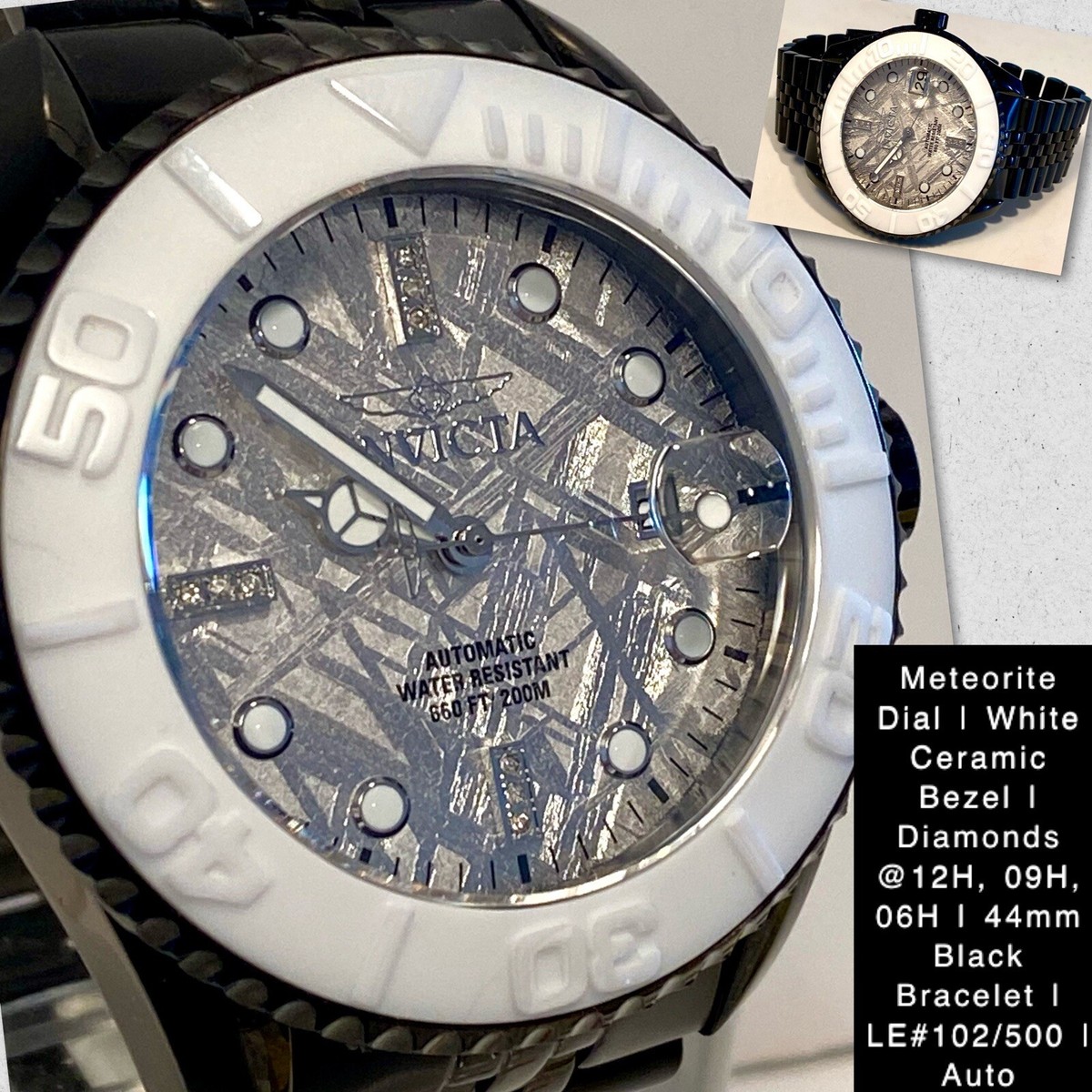 Big sale,$1,495 Invicta diamond Ceramic watch Invicta Elite Diamond Men main image 3