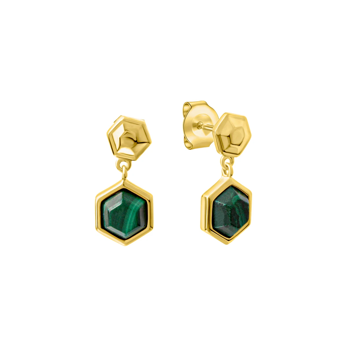 Orecchini Pendenti a Sfere di Malachite ed Argento - Orecchini Malachite - Gioielli Malachite