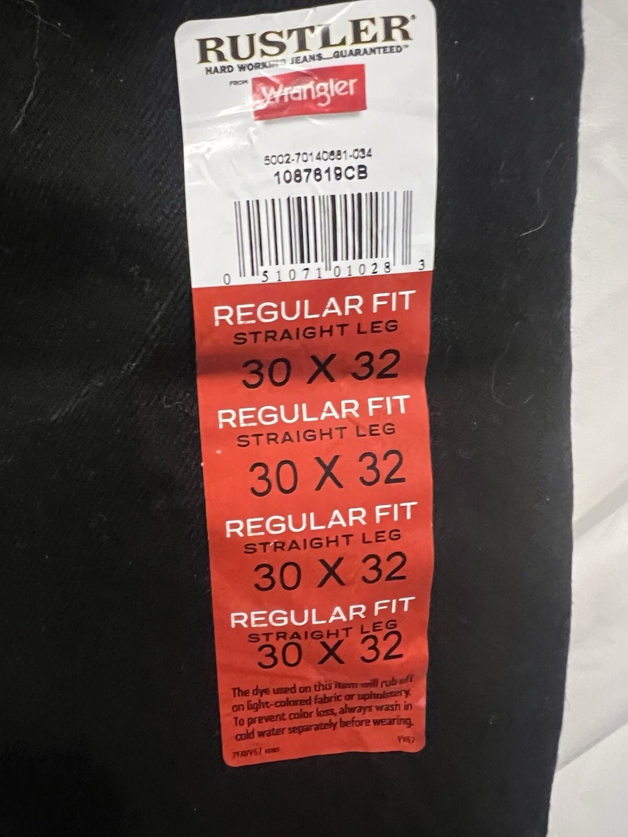 マルーン Rustler by Wrangler Men's Regular Fit Straight-Leg Jeans Denim 30