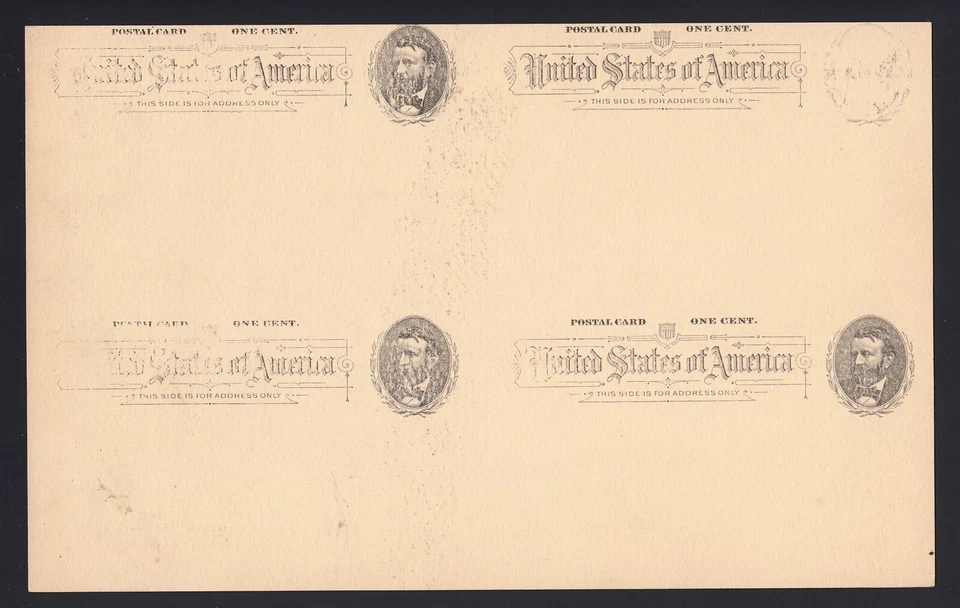 UX11 Black on Buff Printed on Both Sides "Printers Waste" Block of 4 - Image 2 of 2