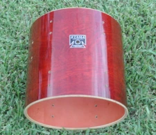 1980's TAMA JAPAN 12" TOM SHELL + BADGE in CHERRY WINE for YOUR DRUM SET! K414