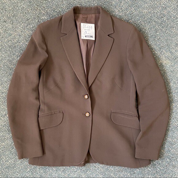 【送料&関税込】Moschino Two-button Blazer Moschino Cheap and Chic Brown Blazer Two Button 12 | eBay