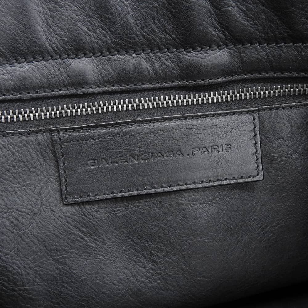 BALENCIAGA 103237 Leather Stud Top Handle Hand Bag Black BALENCIAGA 103237 Leather Stud Top Handle Hand Bag Black